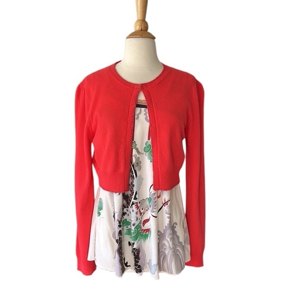 CITRON Santa Monica Silk Asian Inspired Blouse Whimsical Dragon Colorful Size M - Picture 3 of 15